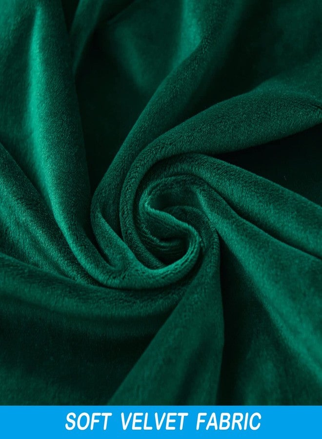 OBCREAT غطاء عثماني مخملي من OBCREAT - غطاء تخزين مستطيل قابل للطي بقاعدة مطاطية - أخضر - Image 5